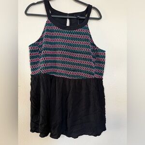 Torrid Black top with Red and Blue Accents